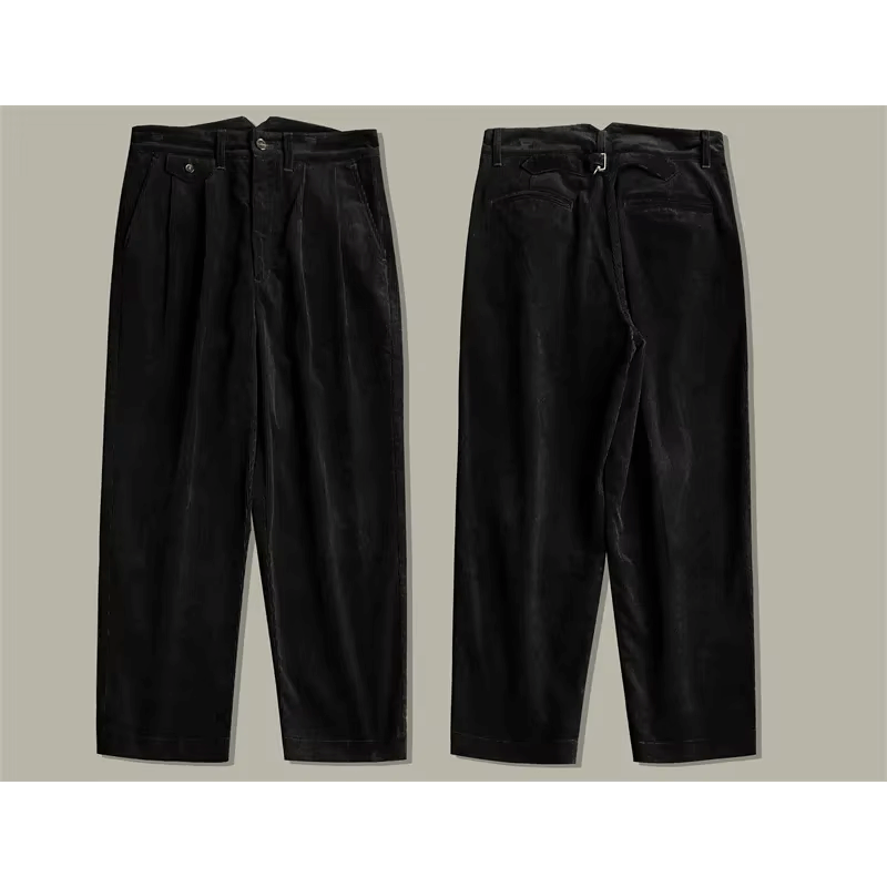 Men's High-Waist Relaxed-Fit Corduroy Trousers
