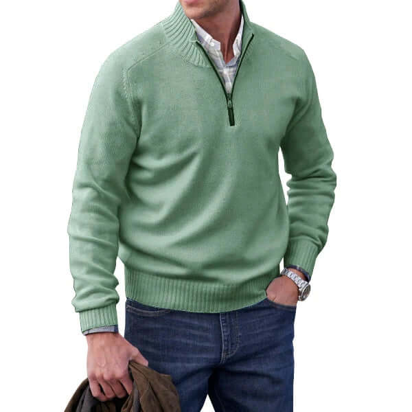 Men's Cashmere Zip-Up Sweater: Soft, Warm & Stylish