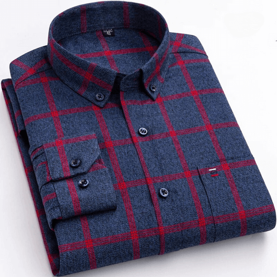 Men's Plaid Button-Down Shirt: Regular Fit Smart Casual Top