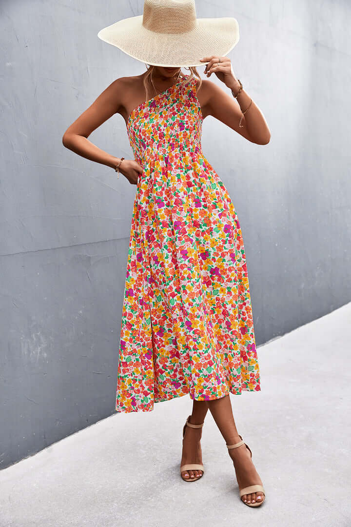 Women's Off-Shoulder Floral Print Summer Dress