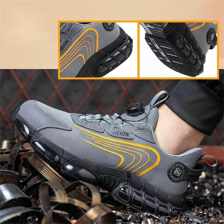 Men's Steel Toe Cap Work Safety Shoes with Rotating Buckle