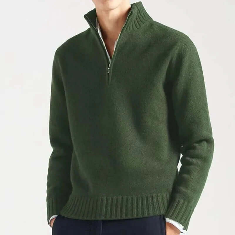 Men's Half-Zip Warm Sweater: Stylish & Comfortable Knitwear