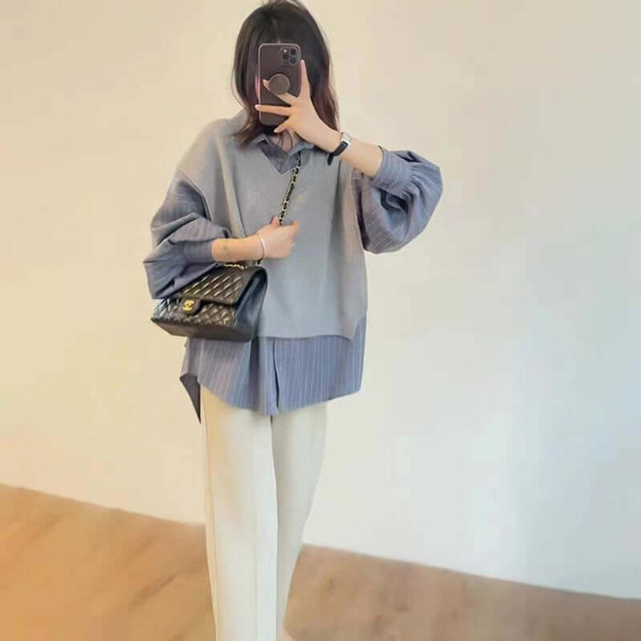 Women's Relaxed Midi Top & Wide Leg Pants Set