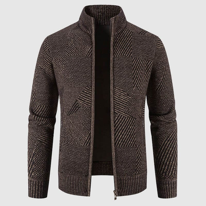 Men's Geometric Knit Cardigan Jacket