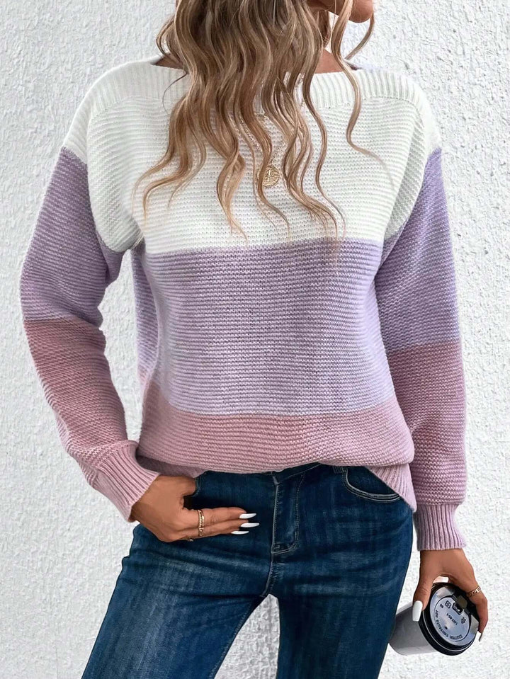 Women's Long Sleeve Round Neck Knit Sweater