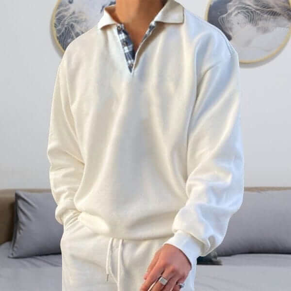 Men's Long-Sleeve Relaxed Fit Polo Shirt