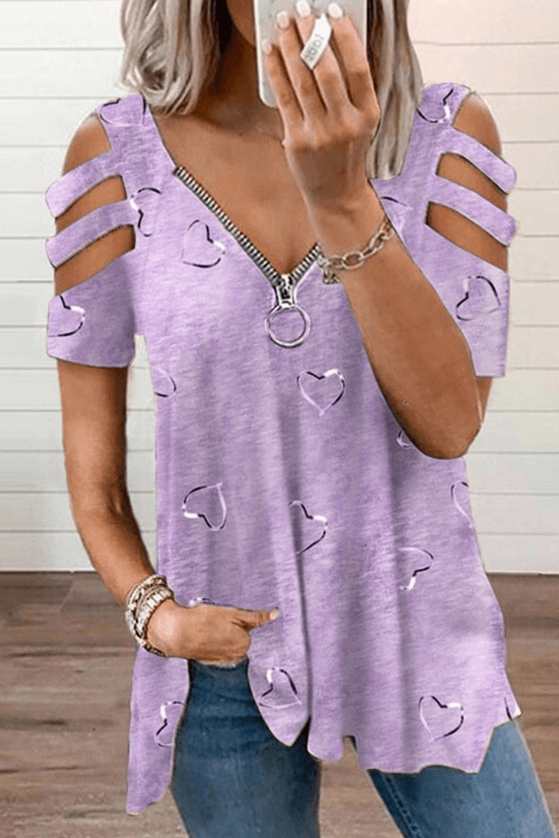 Women's Printed Cut-Out Summer Top