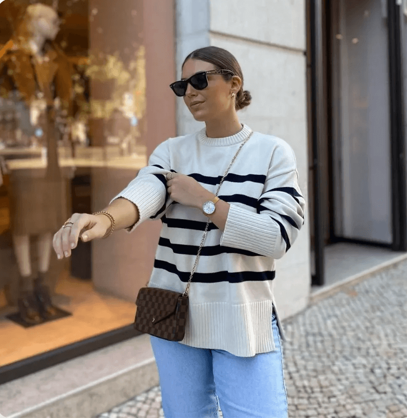 Women's Oversized Striped Knit Sweater