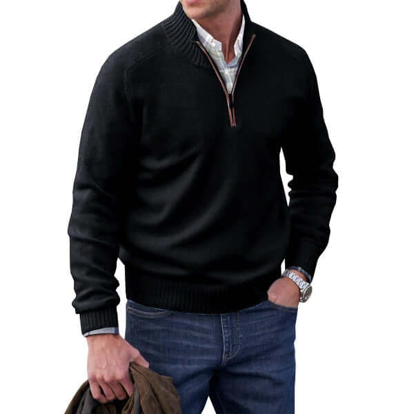 Men's Cashmere Zip-Up Sweater: Soft, Warm & Stylish