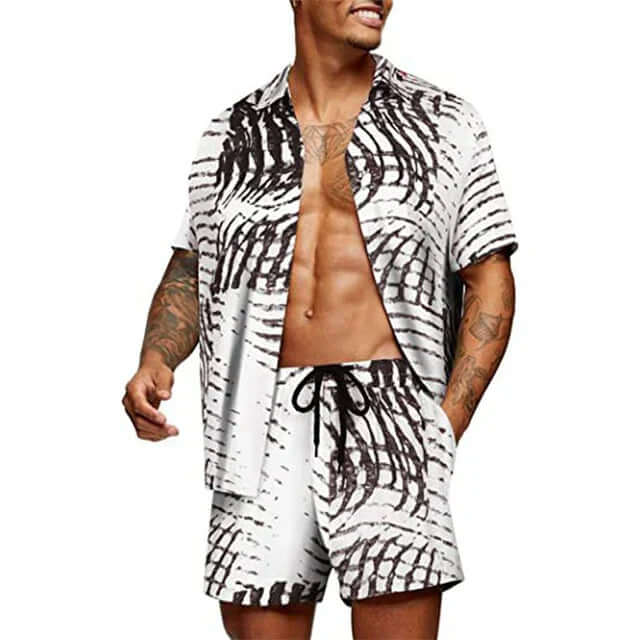 Men's Summer Two-Piece Set: Relaxed Fit Shirt & Shorts