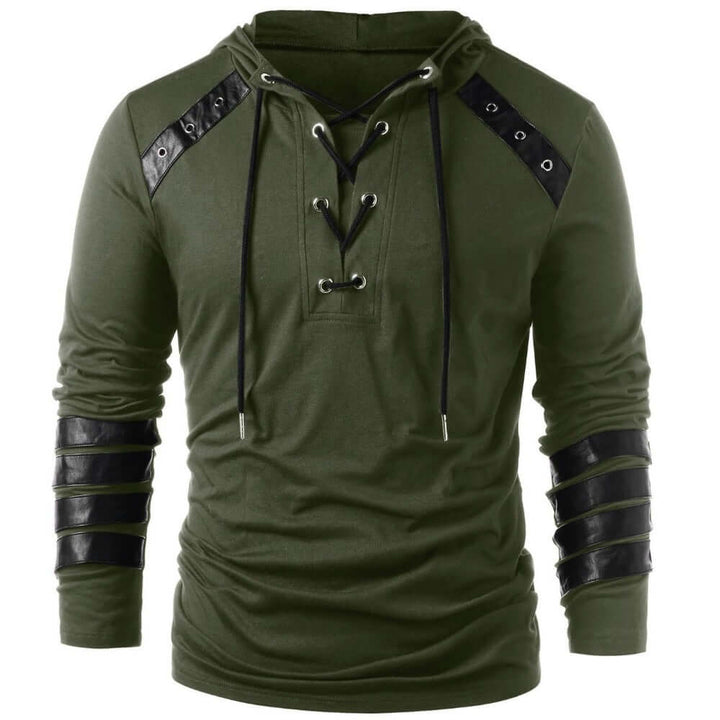 Men's Gothic Lace-Up Sweater: Edgy Style & Comfort