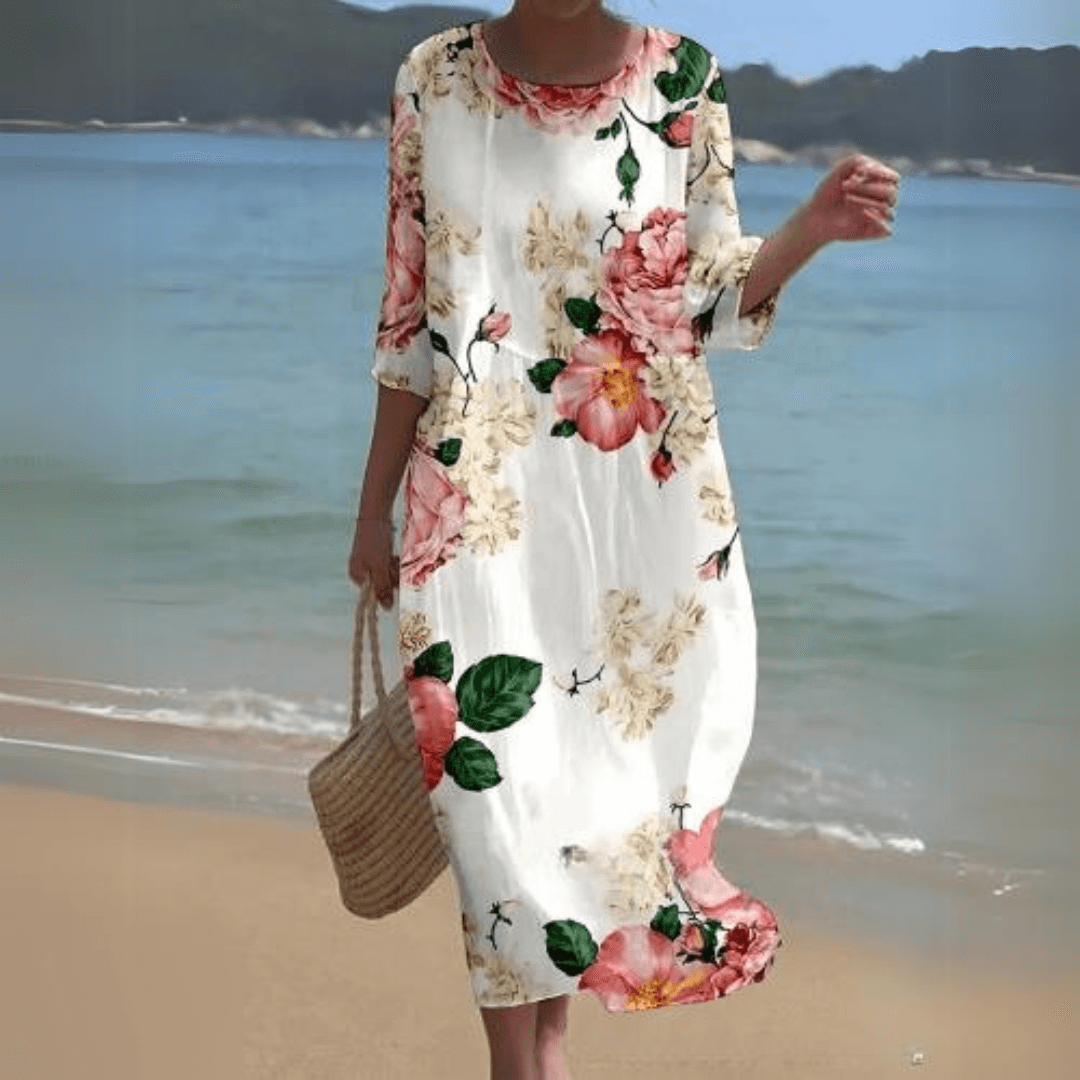 Elegant Midi Dress: Flowy, Lightweight, All-Season Style