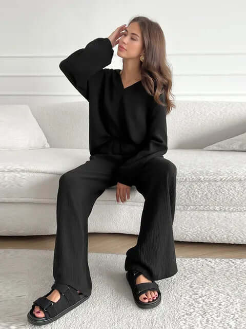 Women's Relaxed-Fit Cotton Loungewear Set