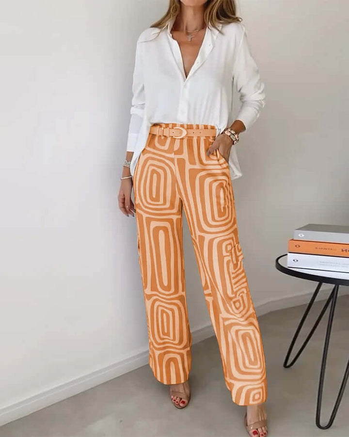 Careful set with blouse and belt