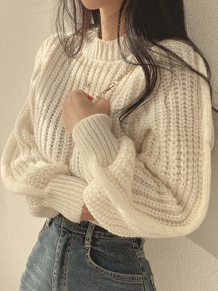 Women's Vintage Knitted Sweater: Cosy, Casual Style