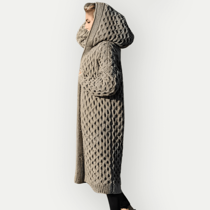 Women's Hooded Long Sleeve Jacket: Cozy & Stylish Outerwear