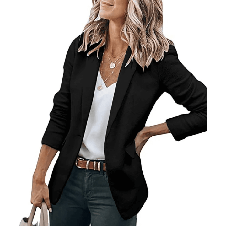 Women's Tailored Blazer: Long Sleeve Formal Jacket