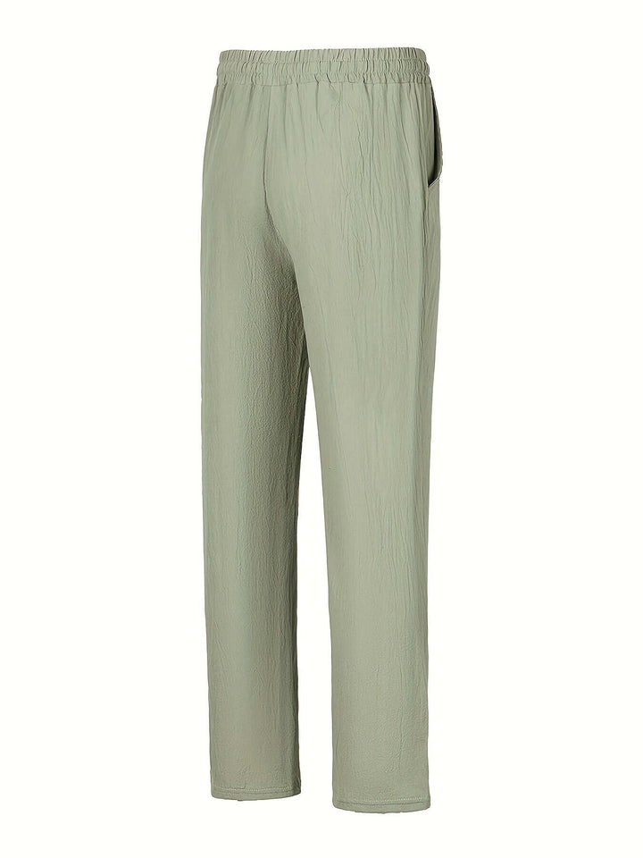 Men's Relaxed Fit Drawstring Linen Pants: Breathable Summer Trousers