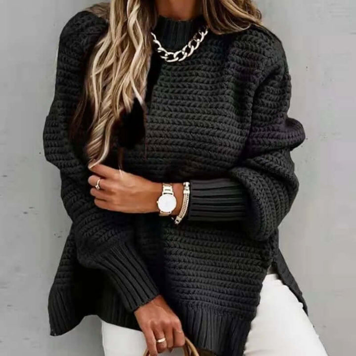 Women's Long Sleeve Mock Neck Knit Sweater