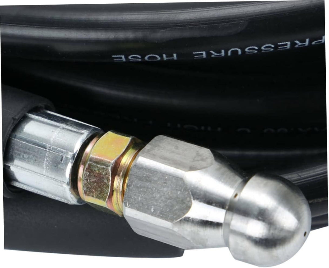 "Flexible high-pressure washer and drain hose ideal for Karcher cleaners, featuring durable woven fabric and anti-kink design