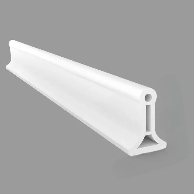 Flexible silicone shower barrier for leakproof seal, keeping bathroom dry. Bendable, self-adhesive strip for easy installatio