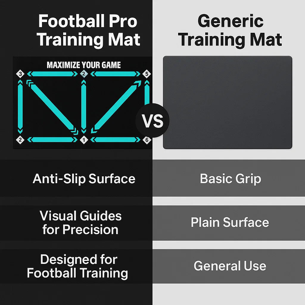 "Football Pro Training Mat, 2x2 meter anti-slip surface, boosts home practice, enhances dribbling, coordination, endurance sk