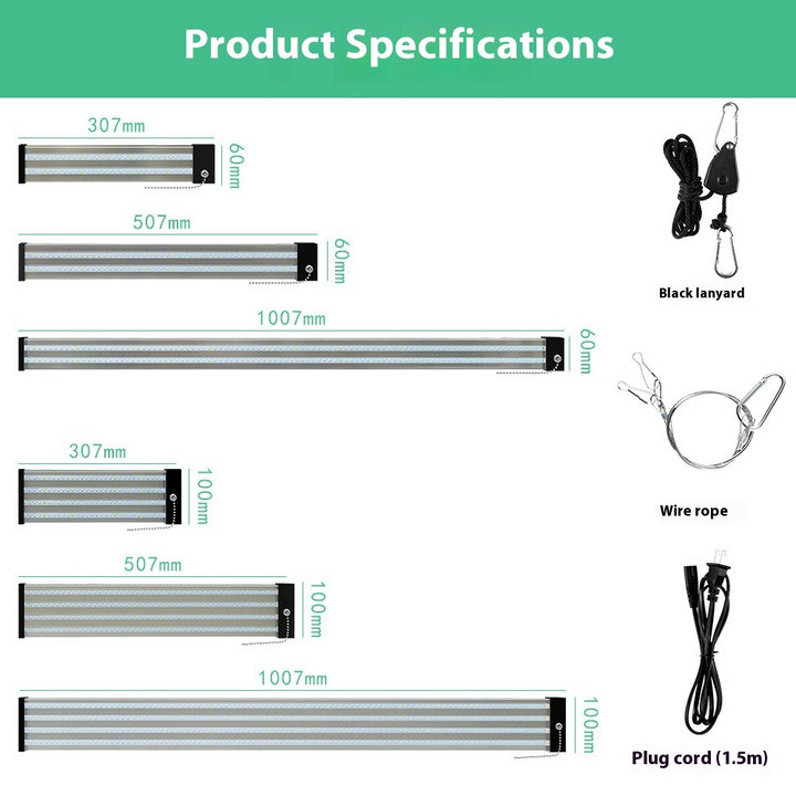 Full spectrum LED grow light with adjustable pull switch, mimics sunlight for plant growth, energy-efficient, promotes photos