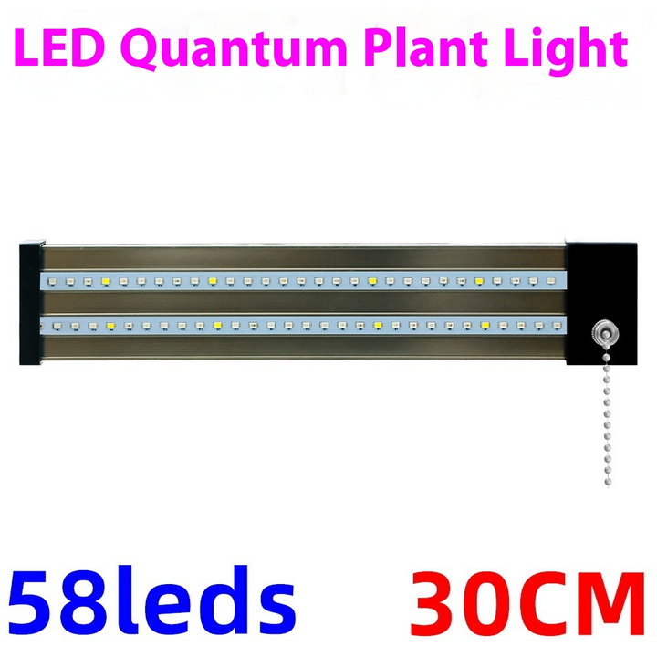 Full spectrum LED grow light with adjustable pull switch, mimics sunlight for plant growth, energy-efficient, promotes photos