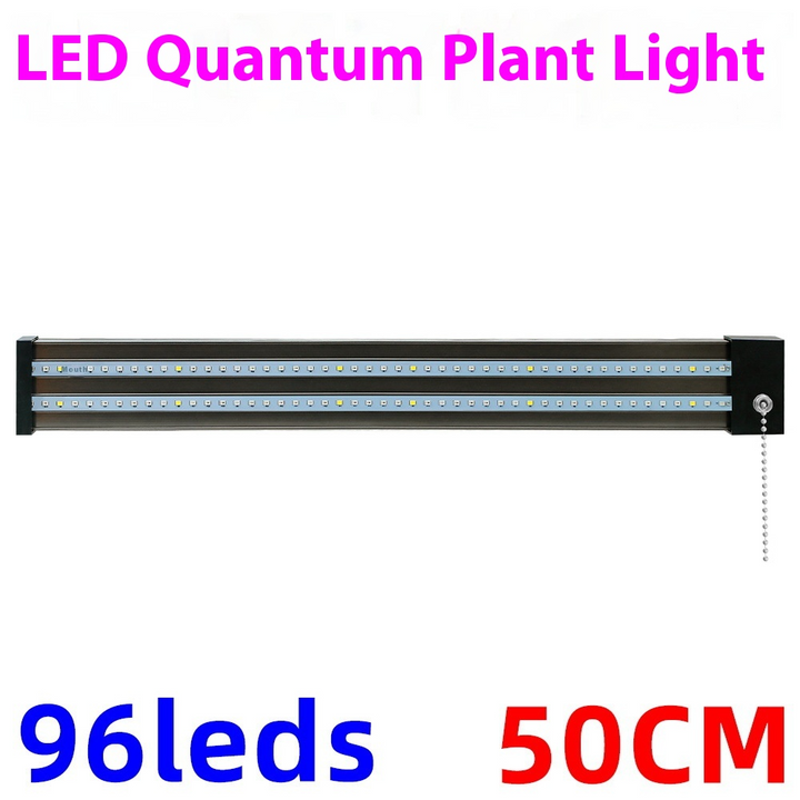 Full spectrum LED grow light with adjustable pull switch, mimics sunlight for plant growth, energy-efficient, promotes photos