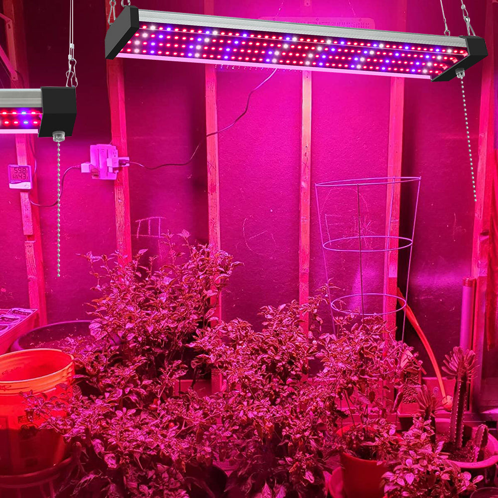 Full spectrum LED grow light with adjustable pull switch, mimics sunlight for plant growth, energy-efficient, promotes photos
