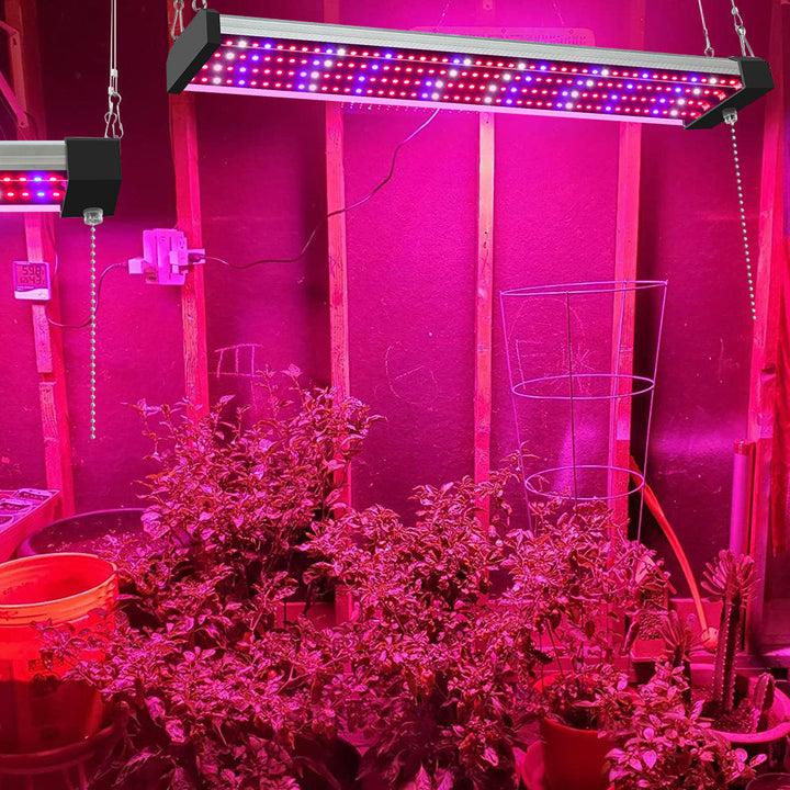 Full spectrum LED grow light with adjustable pull switch, mimics sunlight for plant growth, energy-efficient, promotes photos