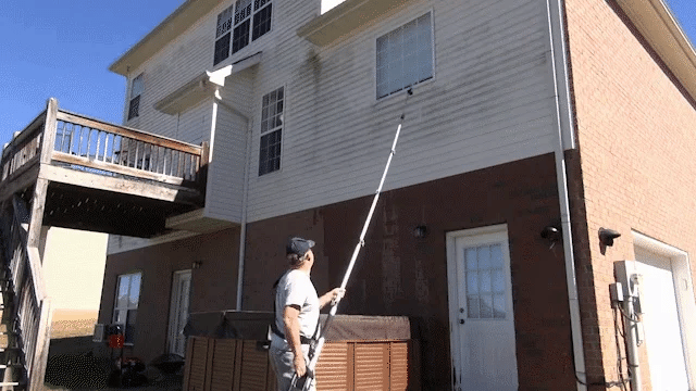 "Heavy-duty telescopic pressure washer wand set with 24-foot reach and durable brass, stainless steel construction."