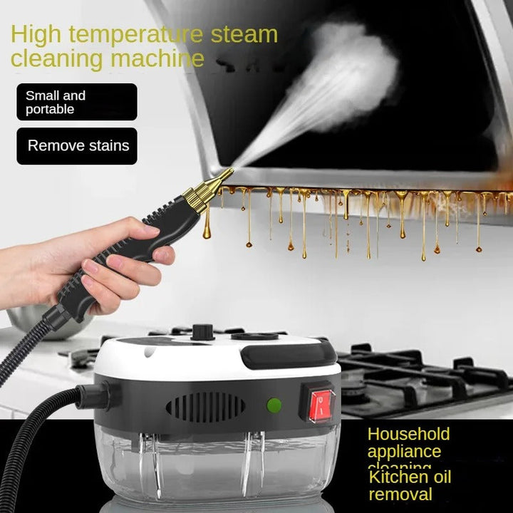 High-power steam cleaner with large capacity tank for home and car cleaning, featuring adjustable steam control and long reac