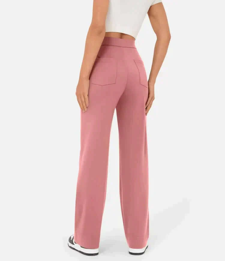 Comfortable High-Waisted Elastic Trousers for Women
