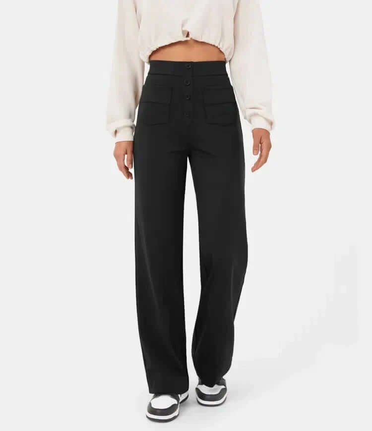 Comfortable High-Waisted Elastic Trousers for Women