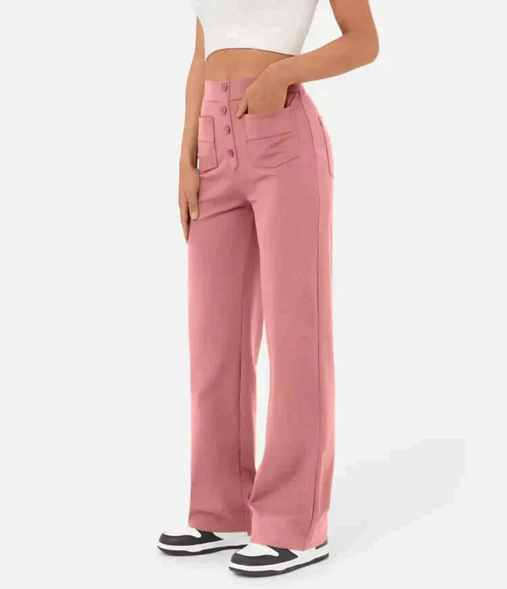 Comfortable High-Waisted Elastic Trousers for Women