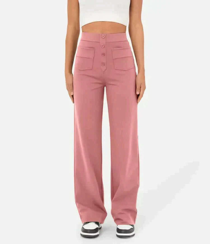 Comfortable High-Waisted Elastic Trousers for Women