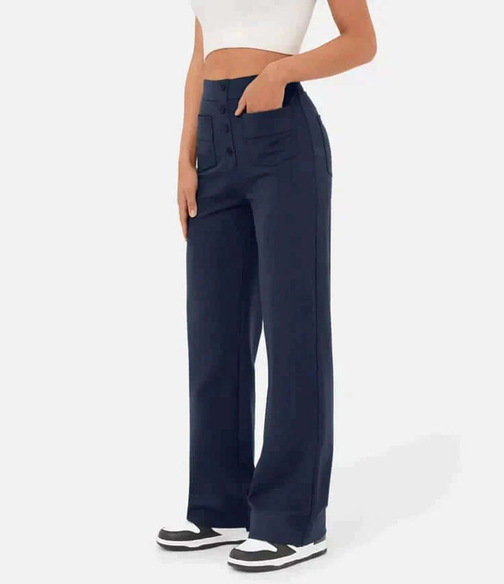 Comfortable High-Waisted Elastic Trousers for Women