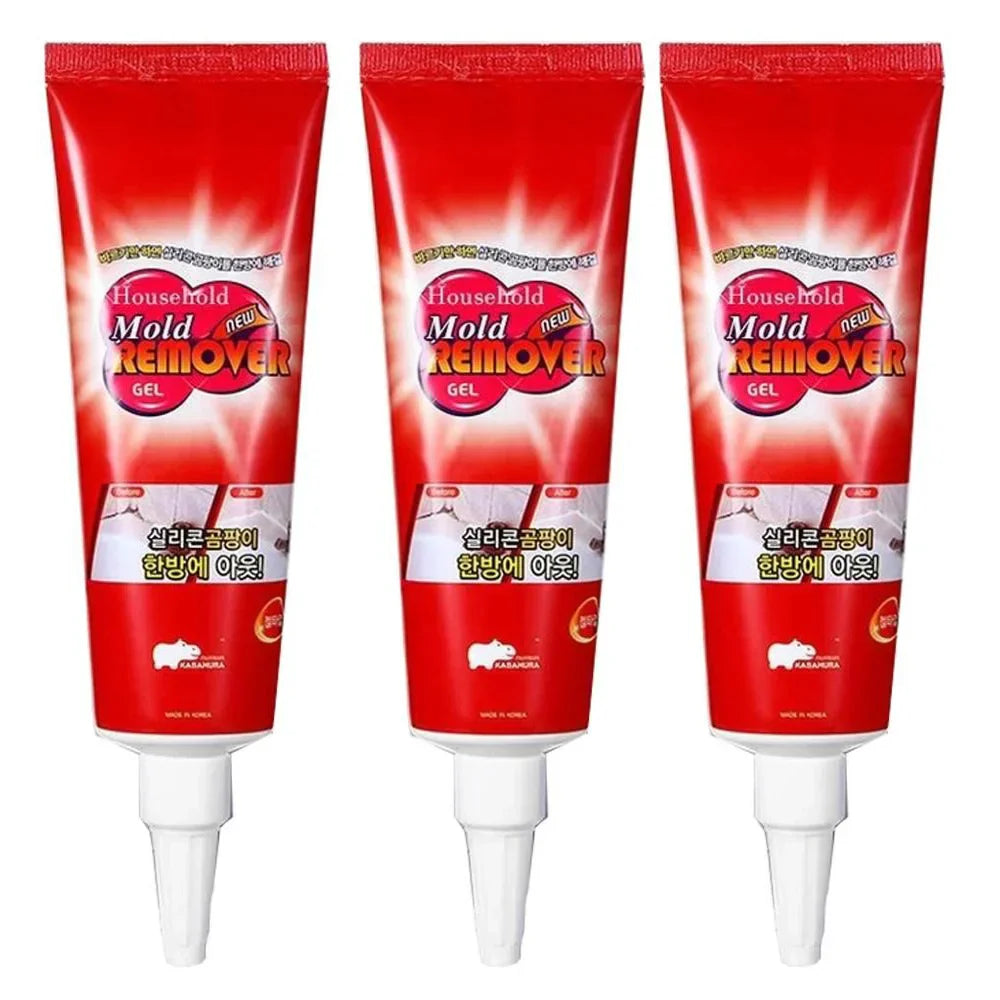 "Household Mold Remover Gel - Clear gel tube; removes stubborn mold stains; ideal for bathroom and kitchen cleaning."