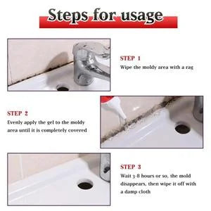 "Household Mold Remover Gel - Clear gel tube; removes stubborn mold stains; ideal for bathroom and kitchen cleaning."