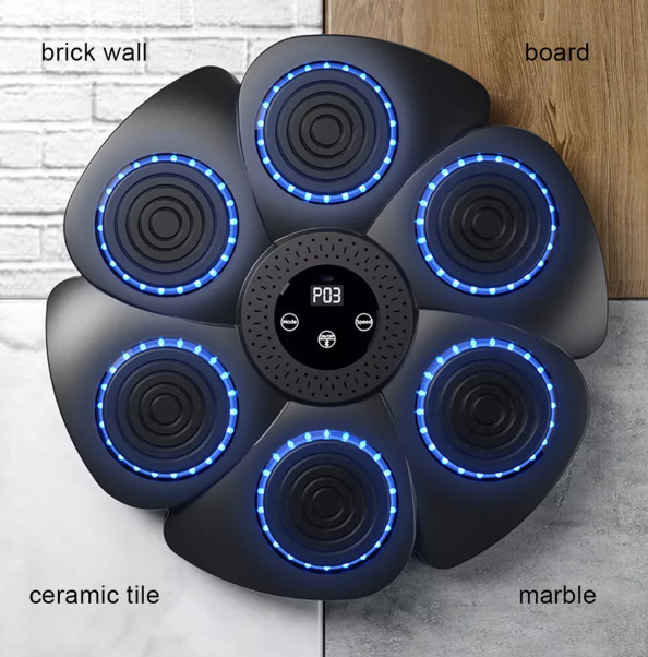 "Interactive music boxing pad with LED lights and Bluetooth, perfect punch pad for home boxing workouts. Durable ABS material