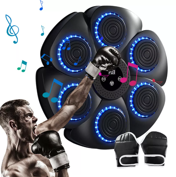 "Interactive music boxing pad with LED lights and Bluetooth, perfect punch pad for home boxing workouts. Durable ABS material