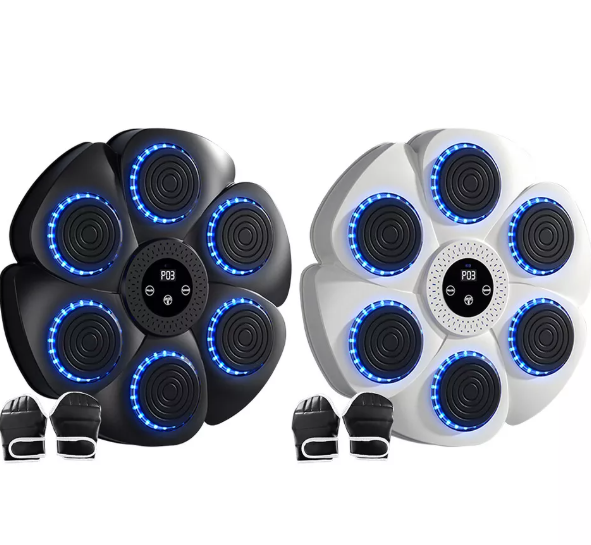"Interactive music boxing pad with LED lights and Bluetooth, perfect punch pad for home boxing workouts. Durable ABS material