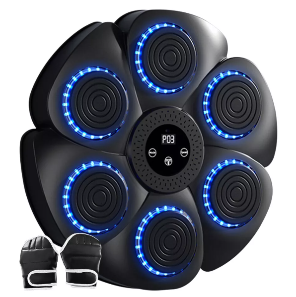 "Interactive music boxing pad with LED lights and Bluetooth, perfect punch pad for home boxing workouts. Durable ABS material