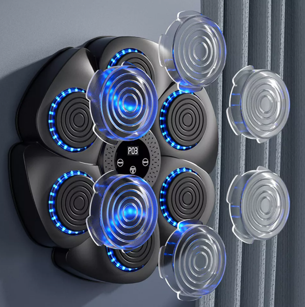 "Interactive music boxing pad with LED lights and Bluetooth, perfect punch pad for home boxing workouts. Durable ABS material
