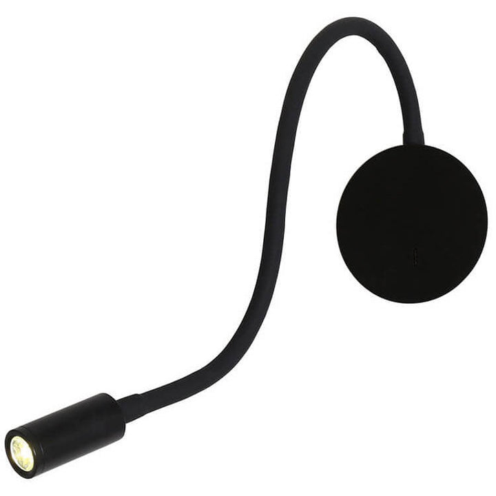 Modern 360° LED wall lamp, black and white, sleek design, aluminum and silicon, adjustable light, perfect for reading ambianc