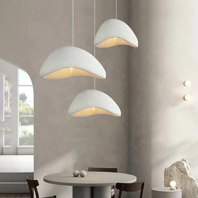 Modern Boho resin chandelier with soft glow, elegant design, and warm illumination; ideal for varied interiors and decor.
