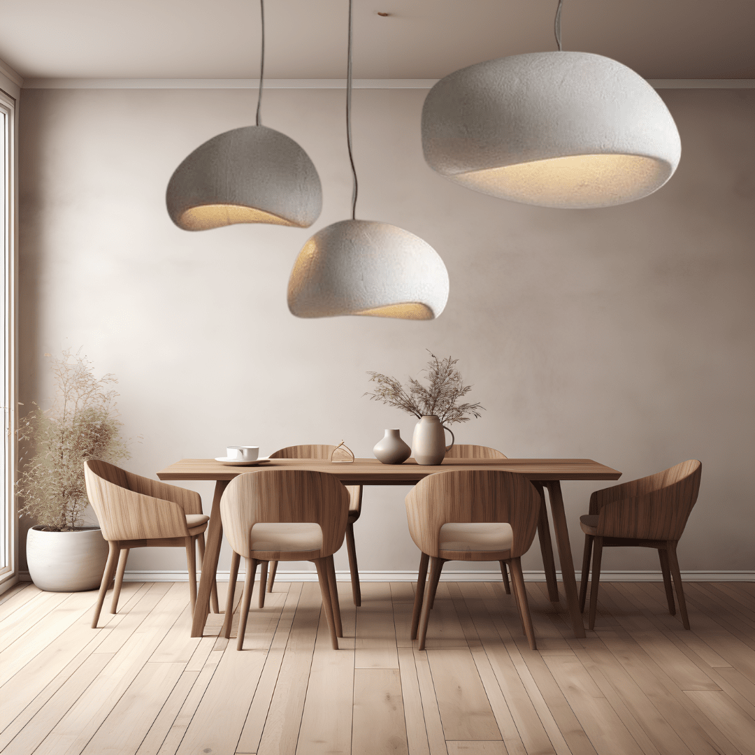 Modern Boho resin chandelier with soft glow, elegant design, and warm illumination; ideal for varied interiors and decor.