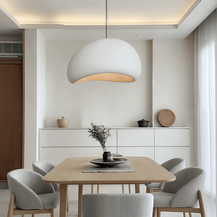 Modern Boho resin chandelier with soft glow, elegant design, and warm illumination; ideal for varied interiors and decor.