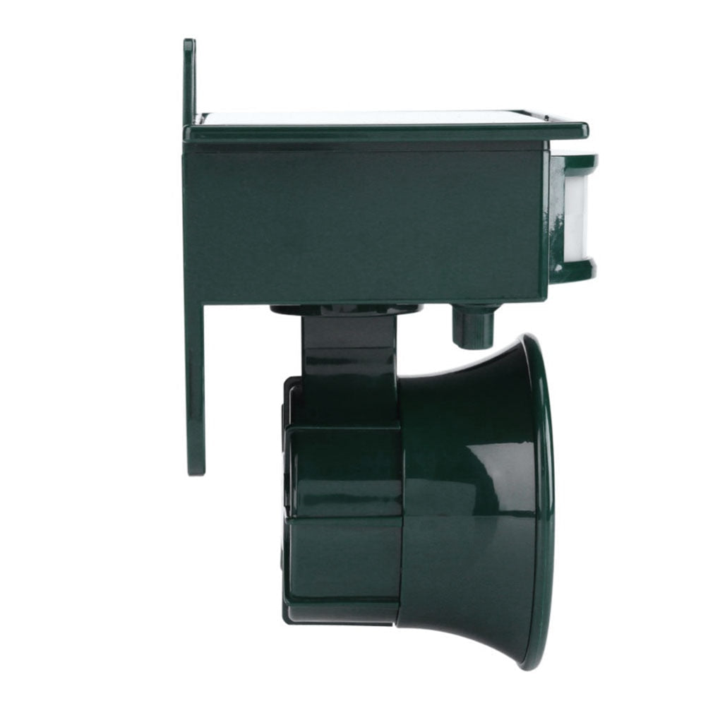 "Motion Sensor Bird Deterrent with sound, for crows and pigeons, in a weather-resistant design suitable for outdoor use."